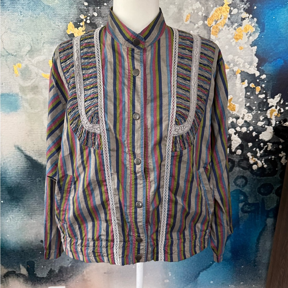 Vintage Lightweight Colorful Striped Jacket
